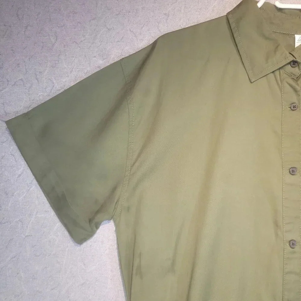 Ripzone Cypress Green NWT Short Sleeve Button Down Romper Size  Large - Picture 3 of 11